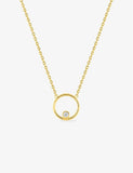 Collier cercle en plaqué or et zirconiums 755z-357