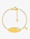 Bracelet identité bébé avec coeurs en plaqué or 644-689