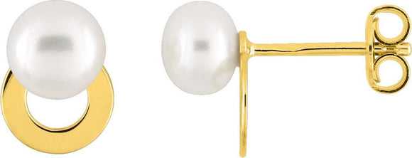 Boucles Shanelle en plaqué or avec perles 784-672