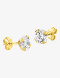 Boucles d'oreilles solitaire plaqué or 6mm 784-753