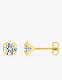 Boucles d'oreilles solitaire plaqué or 6mm 784-753