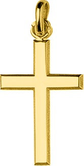Pendentif croix en plaqué or 762-130