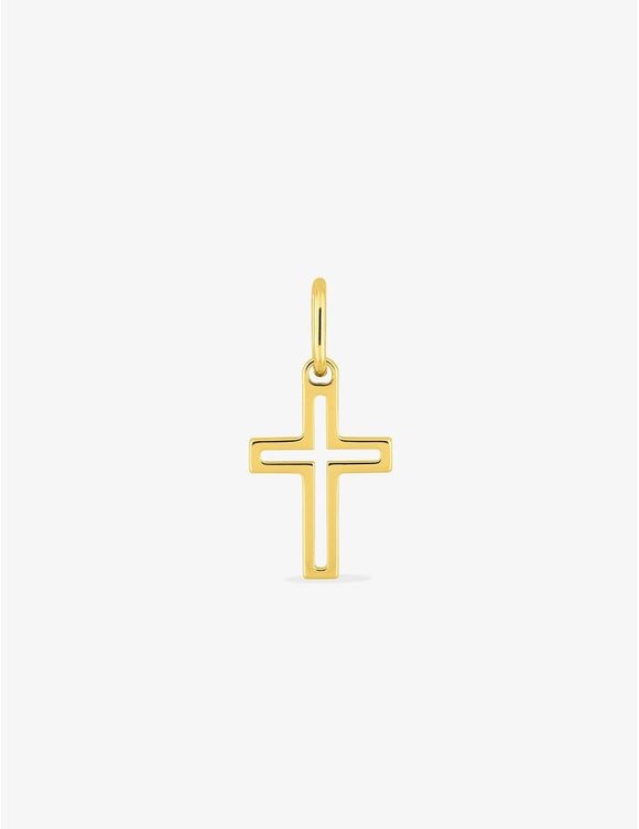 Pendentif croix en plaqué or 762-133