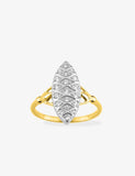 Bague marquise en plaqué or 711-406