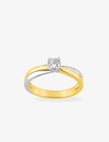 Bague solitaire en plaqué or 710-668