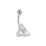 Piercing de nombril en acier triple zirconium