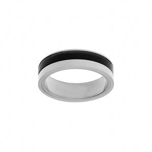 Bague 6 mm en acier et PVD noir 810-725