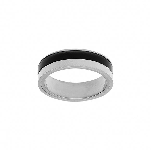 Bague 6 mm en acier et PVD noir 810-725