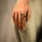Bague en acier doré 810j492