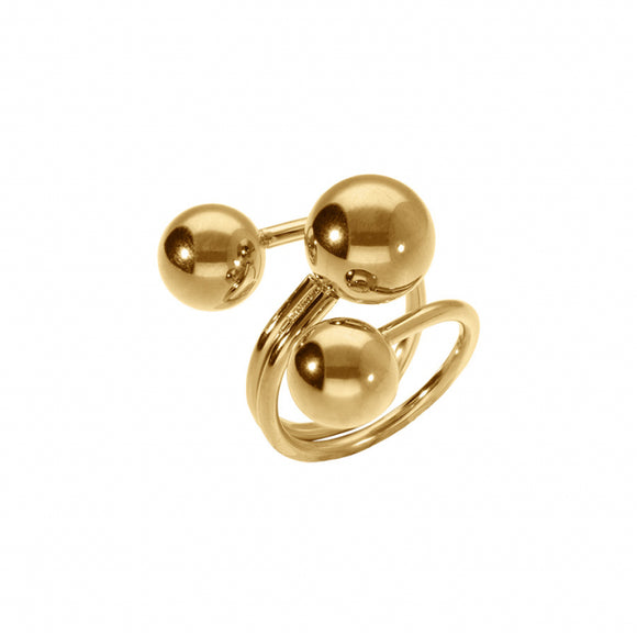 Bague en acier doré 810j492