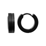 Boucles d'oreilles créoles en acier pvd noir 880-1795