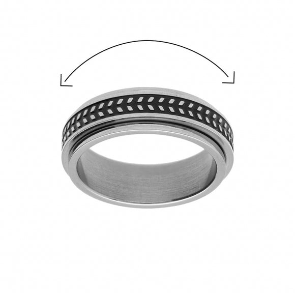 Bague en acier anti-stress motif chevrons 810-752