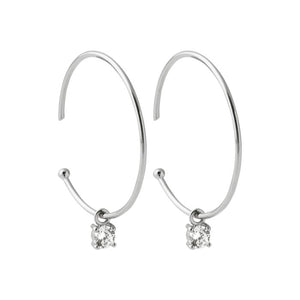 Boucles créoles en argent 30 mm avec zirconiums 680-1245