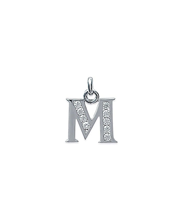 Pendentif initiale M avec zirconiums 666-191
