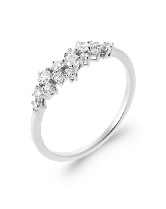 Bague en argent rhodié et zirconiums 610-1174