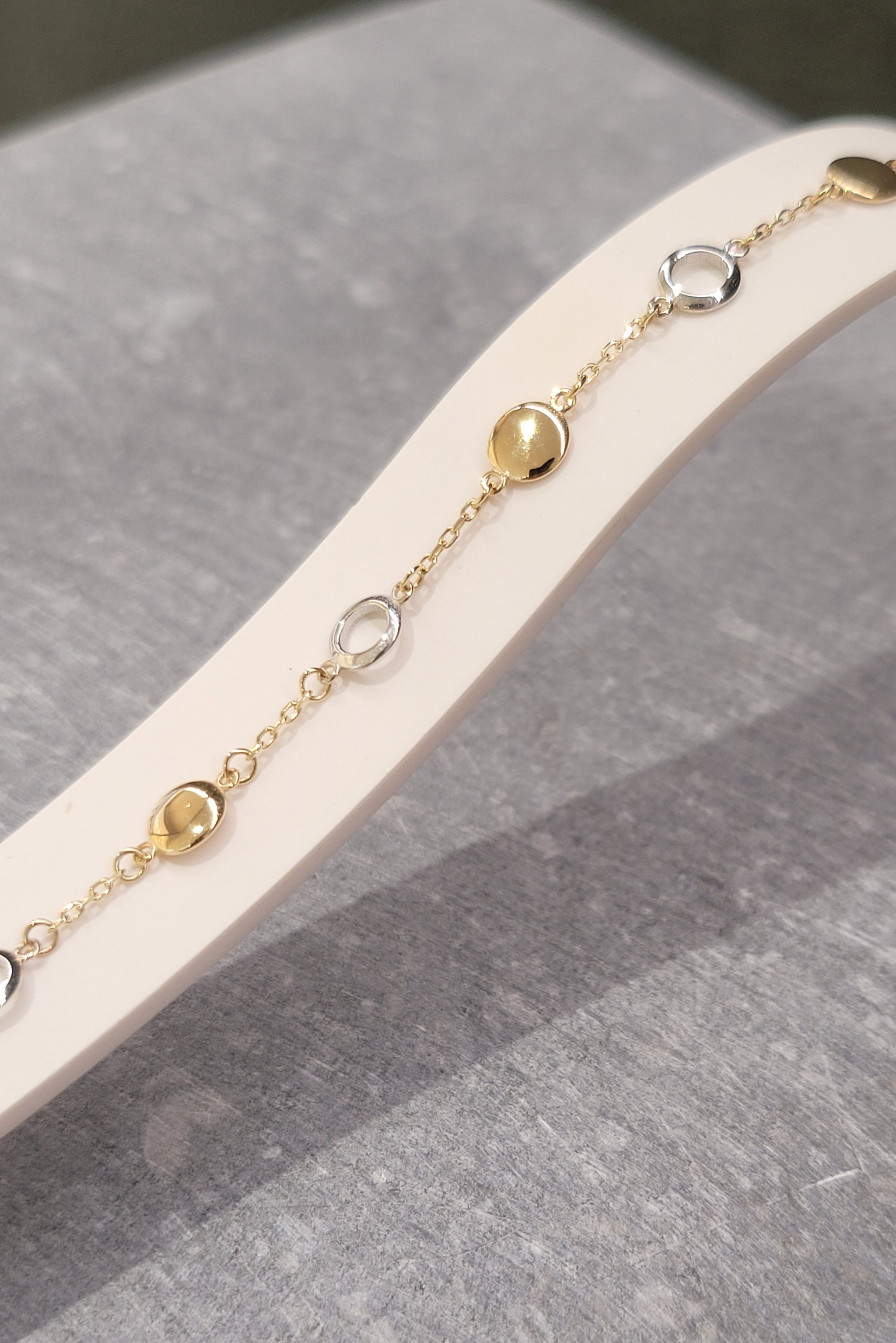 Bracelet Gourmette Plaqué Or 24 Carats Sur Argent 925 - Style Fantaisie Chic - Neuf Avec étiquettes