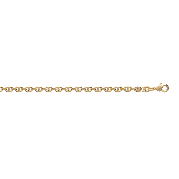 Bracelet en plaqué or maille grain de café