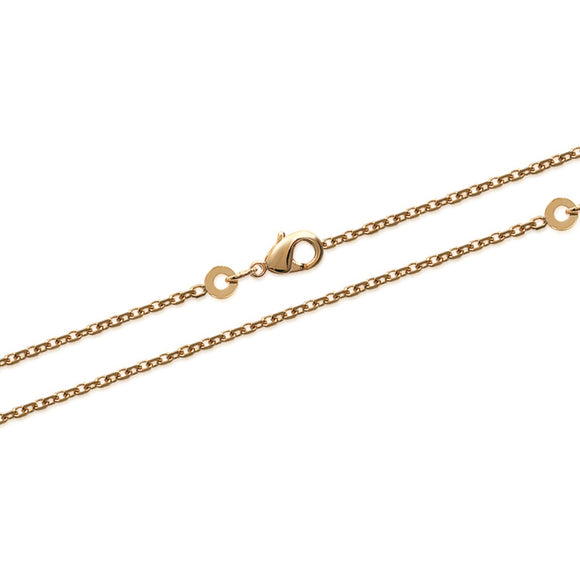 Chaine maille forçat diamantée en plaqué or 1.5 mm