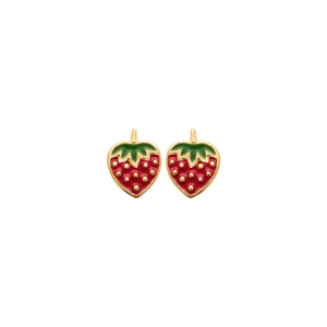 Boucles d'oreilles fraises sur plaqué or