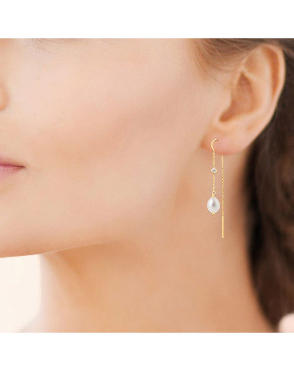 Boucles d'oreilles en plaqué or avec perles 782-997