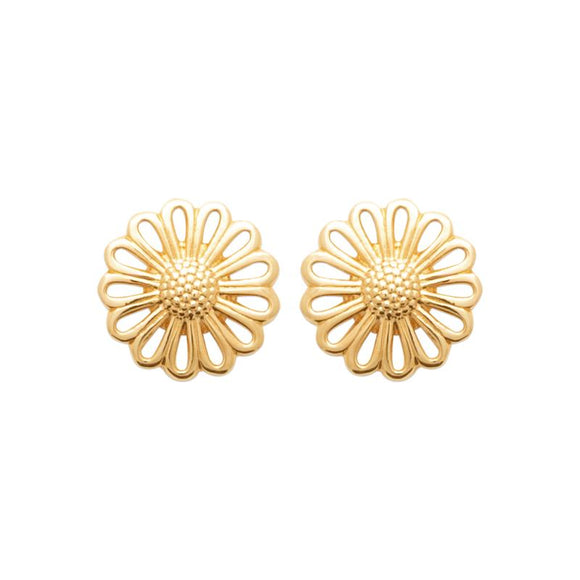 Boucles plaqué or fleurs 784-736