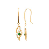 Boucles Plaqué or + pierre synthétique verte 782-995