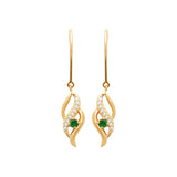 Boucles Plaqué or + pierre synthétique verte 782-995