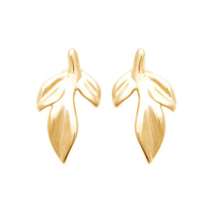 Boucles plaqué or petites feuilles 784-739