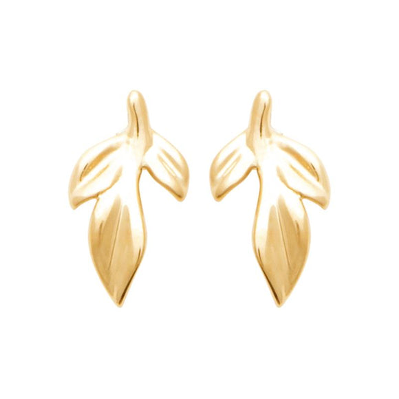 Boucles plaqué or petites feuilles 784-739