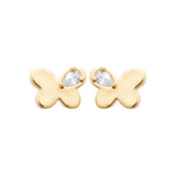 Boucles papillon enfant en plaqué or 786-81