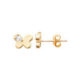 Boucles papillon enfant en plaqué or 786-81