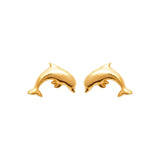 Boucles d'oreilles dauphins enfant en plaqué or 786-110