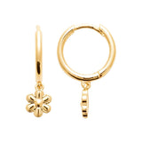 Boucles créoles fleurs en plaqué or 787-36