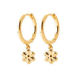 Boucles créoles fleurs en plaqué or 787-36