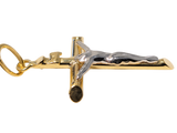 Pendentif Croix en or bicolore avec Christ 18ct 369-316