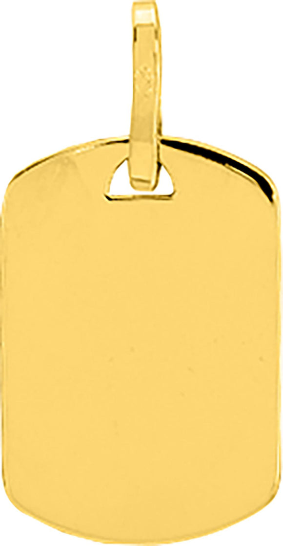 Pendentif plaque à graver en or jaune 18ct 369-349