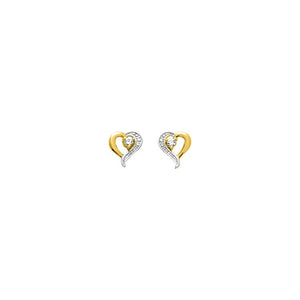 Boucles d'oreilles coeur en or bicolore 9 ct 484-118