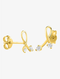 Boucles en or jaune 9ct et zirconiums 484-148