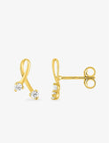 Boucles en or jaune 9ct et zirconiums 484-148