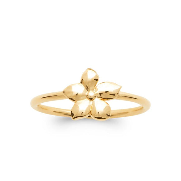 Bague fleur en plaqué or 710-662