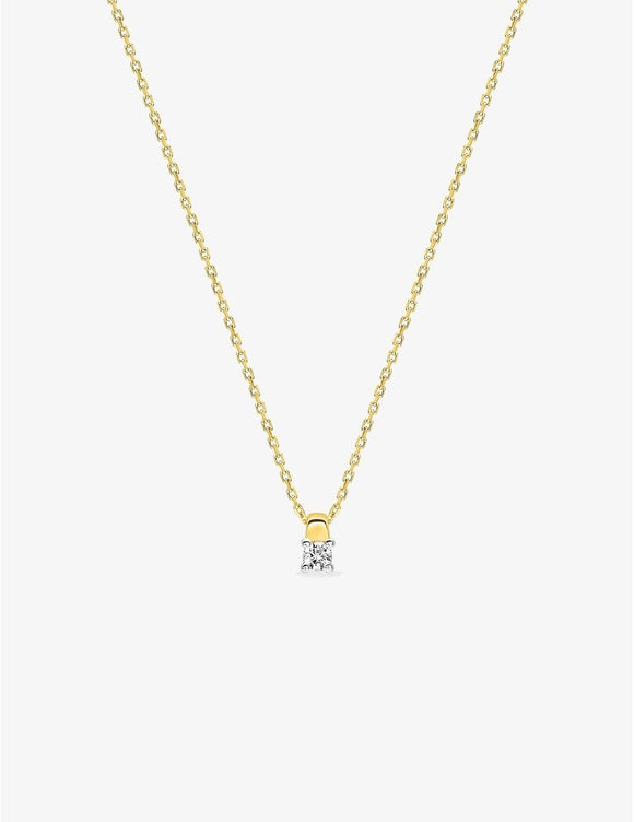 Collier solitaire diamant or jaune 18ct 353-87