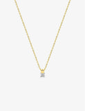 Collier solitaire diamant or jaune 18ct 353-87