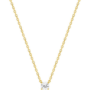 Collier or jaune 18ct solitaire diamant 353-63