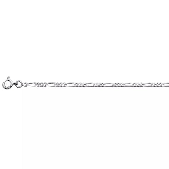 Chaine maille figaro 3+1 en argent de 2mm Taille 45 cm