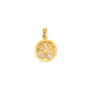 Pendentif arbre de vie en or jaune 18ct et nacre