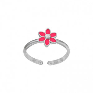 Bague réglable enfant fleur rose 615-96