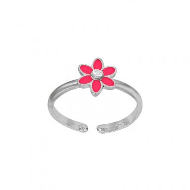 Bague réglable enfant fleur rose 615-96