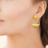 Boucles d'oreilles en acier doré 880j1214