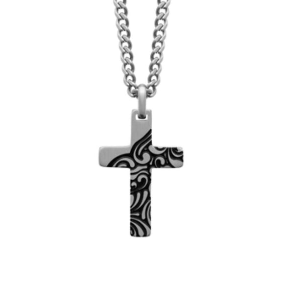 Collier acier + croix 850-683