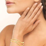 Bracelet jonc en acier doré 840j1490